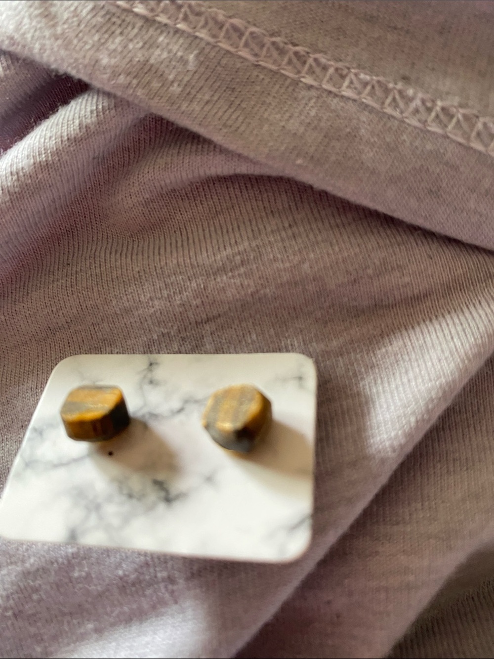 🆕 New Tiger Eye Crystal Stud Gemstone Earrings, gold posts-reposhing